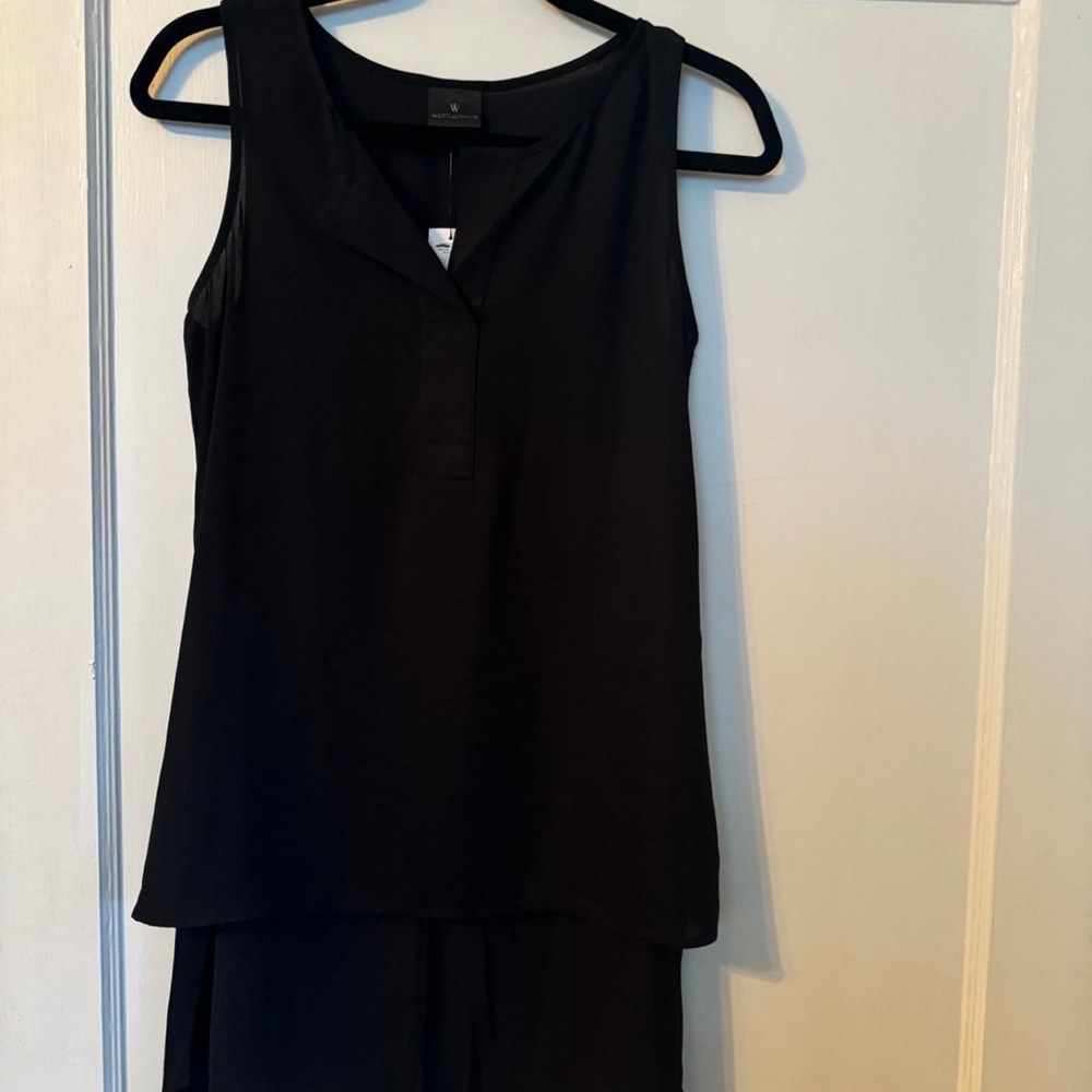 Worthington blouse new with tag
Black sheer tunic top 
High low style